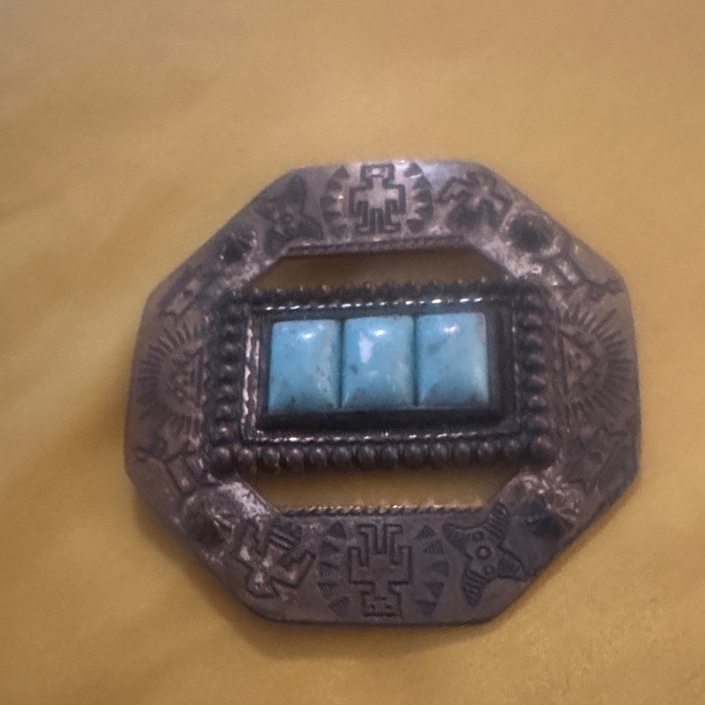 Southwestern Turquoise Stone Brooch Pin
